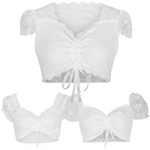 CSKJ Dirndl Bluse Damen Weiß - Dirndlbluse Kurzarm DirndlBlusen V Ausschnitt Trachtenbluse CSKJ Dirndl Bluse Damen Weiß - Dirndlbluse Kurzarm DirndlBlusen V Ausschnitt Trachtenbluse von CSKJ