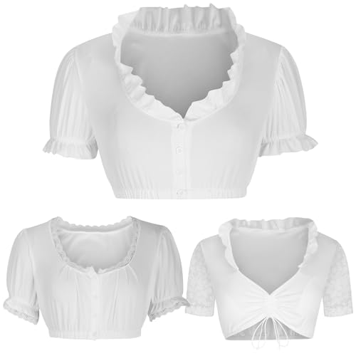 CSKJ Dirndlbluse Spitze Trachtenbluse Damen Dirndl Bluse Weiß V Ausschnitt Kurzarm Spitze Tracht Bluse Schwarz Elegante Halbarm Bluse Oktoberfest Kostüm Dirndlblusen Spitzenbluse Damen Elegant CSKJ Dirndlbluse Spitze Trachtenbluse Damen Dirndl Bluse Weiß V Ausschnitt Kurzarm Spitze Tracht Bluse Schwarz Elegante Halbarm Bluse Oktoberfest Kostüm Dirndlblusen Spitzenbluse Damen Elegant von CSKJ