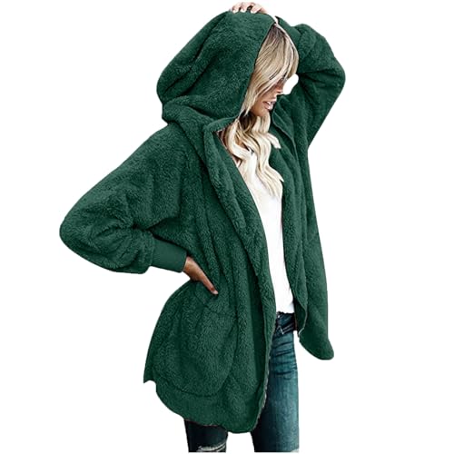 CSKJ Gutschein Weihnachten Damen Mantel Plüschjacke Hoodie Jacke Oversize Wintermantel Kurzmantel Warm Cardigan Kapuzenjacke Winterjacke mit Taschen, Grün, L CSKJ Gutschein Weihnachten Damen Mantel Plüschjacke Hoodie Jacke Oversize Wintermantel Kurzmantel Warm Cardigan Kapuzenjacke Winterjacke mit Taschen, Grün, L von CSKJ
