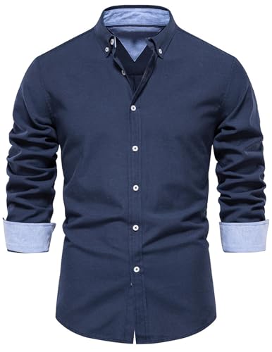 CSKJ Hemd Herren Langarm Freizeithemd Regular Fit Oxford Hemd Business Oberhemd Button Down Hemd Einfarbig CSKJ Hemd Herren Langarm Freizeithemd Regular Fit Oxford Hemd Business Oberhemd Button Down Hemd Einfarbig von CSKJ