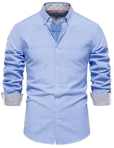 CSKJ Hemd Herren Langarm Freizeithemd Regular Fit Oxford Hemd Business Oberhemd Button Down Hemd Einfarbig CSKJ Hemd Herren Langarm Freizeithemd Regular Fit Oxford Hemd Business Oberhemd Button Down Hemd Einfarbig von CSKJ