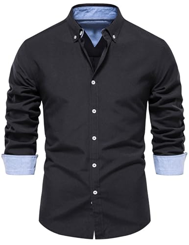 CSKJ Herren Hemd Langarm Regular Fit Oberhemd Für Männer Anzug Business Hochzeit Freizeit Party Formale Button Down Businesshemden CSKJ Herren Hemd Langarm Regular Fit Oberhemd Für Männer Anzug Business Hochzeit Freizeit Party Formale Button Down Businesshemden von CSKJ