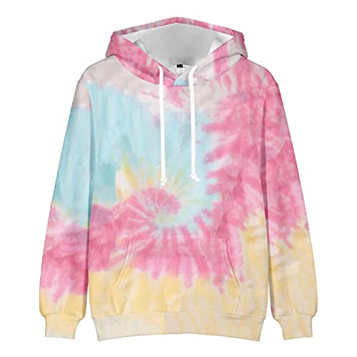 CSKJ Hoodie Herren Kapuzenpullover Oversized Batik Pulli mit Tasche Warm Tie Dye Hoody Sweatshirt mit Kapuze Casual Kapuzenpulli Pullover Hoodies Sweatjacke von CSKJ