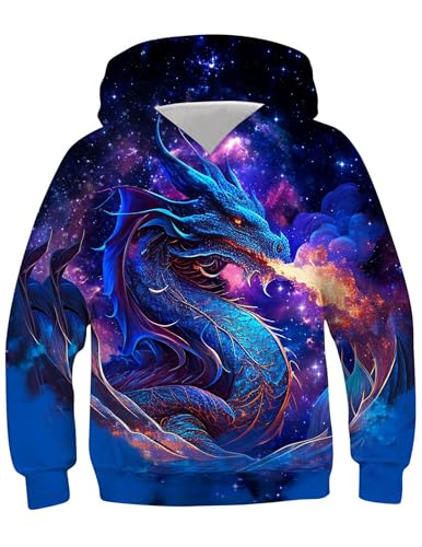 CSKJ Hoodie Jungen 3D Lustig Gedruckt Kapuzenpullover Kinder Mädchen Langarm Pullover Sweatshirt Alter 4-16 von CSKJ