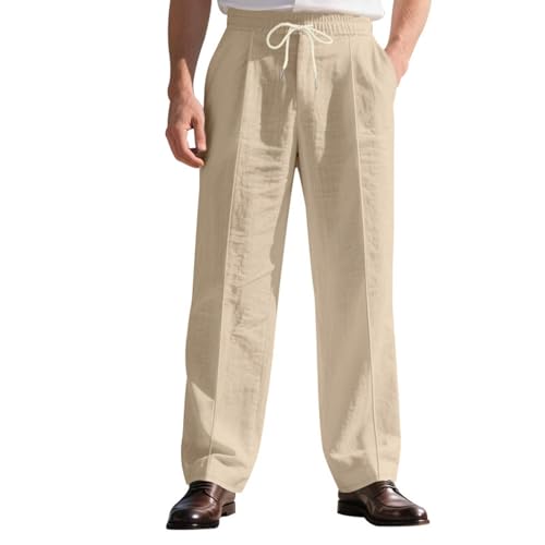 CSKJ Jogginghose Herren Baggy Sweatpants Lässig Einfarbige Sporthose Bequeme Straight Leg Hose Kordelzug Weites Bein Cargohose Elastische Taille Freizeithose mit Taschen von CSKJ