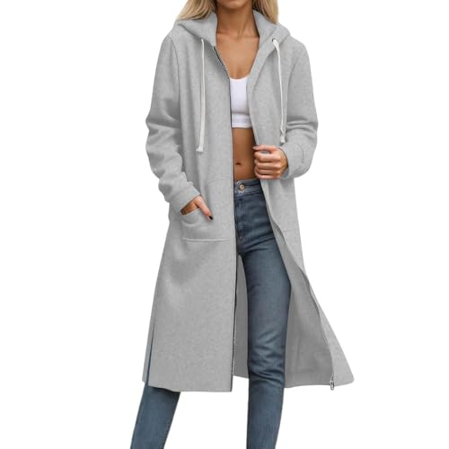 CSKJ Kapuzenjacke Damen Lang Elegant Kapuzenpullover Oversized Sweatjacke Reißverschluss Hoodie Jacke Langarm Herbst Winter Übergangsjacke Warm Fleecejacke Damenjacken Sweatshirt mit Kapuze CSKJ Kapuzenjacke Damen Lang Elegant Kapuzenpullover Oversized Sweatjacke Reißverschluss Hoodie Jacke Langarm Herbst Winter Übergangsjacke Warm Fleecejacke Damenjacken Sweatshirt mit Kapuze von CSKJ
