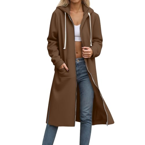 CSKJ Kapuzenjacke Damen Lang Elegant Kapuzenpullover Oversized Sweatjacke Reißverschluss Hoodie Jacke Langarm Herbst Winter Übergangsjacke Warm Fleecejacke Damenjacken Sweatshirt mit Kapuze CSKJ Kapuzenjacke Damen Lang Elegant Kapuzenpullover Oversized Sweatjacke Reißverschluss Hoodie Jacke Langarm Herbst Winter Übergangsjacke Warm Fleecejacke Damenjacken Sweatshirt mit Kapuze von CSKJ
