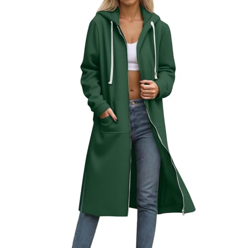 CSKJ Kapuzenjacke Damen Lang Elegant Kapuzenpullover Oversized Sweatjacke Reißverschluss Hoodie Jacke Langarm Herbst Winter Übergangsjacke Warm Fleecejacke Damenjacken Sweatshirt mit Kapuze CSKJ Kapuzenjacke Damen Lang Elegant Kapuzenpullover Oversized Sweatjacke Reißverschluss Hoodie Jacke Langarm Herbst Winter Übergangsjacke Warm Fleecejacke Damenjacken Sweatshirt mit Kapuze von CSKJ
