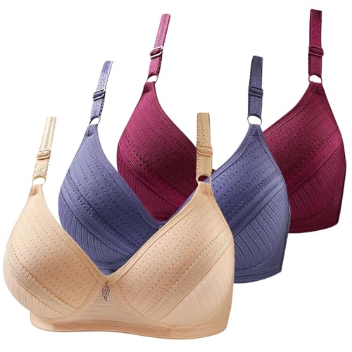 CSKJ Klassische BHS - Damen Komfort Starker Halt Vorne Vershcluss Rückenstütze Ungepolstert Ohne Bügel Klassischer BH von CSKJ