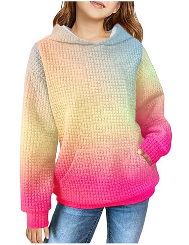 CSKJ Mädchen Hoodie Batik Kinder Pullover Freizeit Mode Sweatshirt mit Kapuze Herbst Winter Langarm Kapuzenpullover für Mädchen 4-14 Jahre von CSKJ
