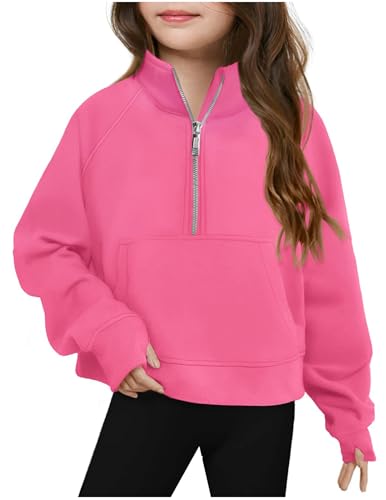 CSKJ Mädchen Langarmshirts Kinder Tops Kleidung Sweatshirt Mode T-Shirt Bekleidung Loose Lässig Oberteile Classic Basic Long Sleeve Top Langarm Pullover von CSKJ
