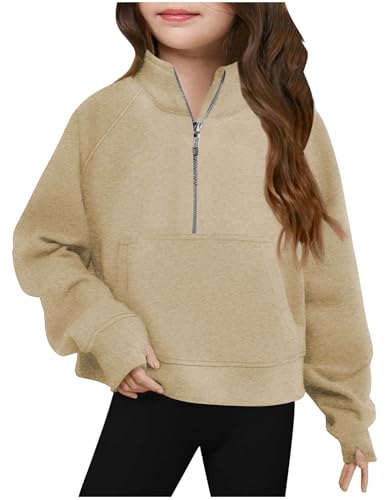 CSKJ Mädchen Langarmshirts Kinder Tops Kleidung Sweatshirt Mode T-Shirt Bekleidung Loose Lässig Oberteile Classic Basic Long Sleeve Top Langarm Pullover von CSKJ