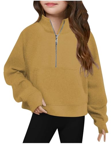 CSKJ Mädchen Langarmshirts Kinder Tops Kleidung Sweatshirt Mode T-Shirt Bekleidung Loose Lässig Oberteile Classic Basic Long Sleeve Top Langarm Pullover von CSKJ