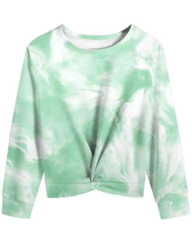 CSKJ Mädchen Sweatshirt Batik Langarm Pullover Leichtgewicht Sport Kleidung Kinder Tie Dye Langarmshirt von CSKJ
