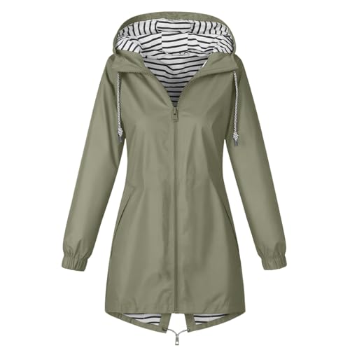 CSKJ Regenjacke Damen Wasserdicht Atmungsaktiv Softshelljacke Lang Übergangsjacke Einfarbige Outdoor Regenmantel mit Kapuze Funktionsjacke Leichte Gefüttert Windbreaker Große Größen Regenparka S-5XL CSKJ Regenjacke Damen Wasserdicht Atmungsaktiv Softshelljacke Lang Übergangsjacke Einfarbige Outdoor Regenmantel mit Kapuze Funktionsjacke Leichte Gefüttert Windbreaker Große Größen Regenparka S-5XL von CSKJ