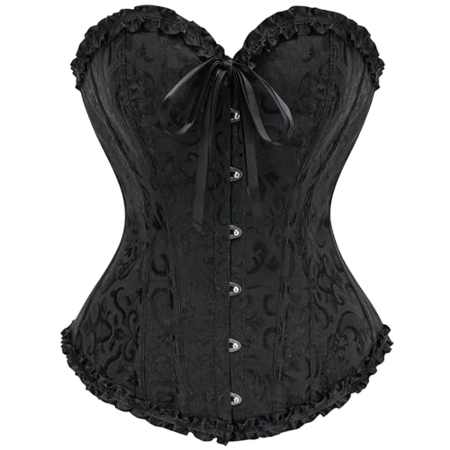 Schwarze Corsage Damen - Korsett Bustier Corsage Frauen Bridal Wäsche Halloween Fasching von CSKJ