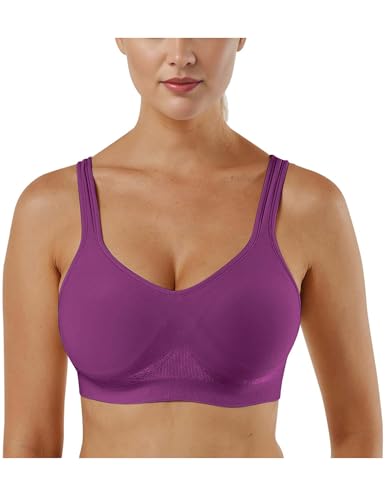 CSKJ Sport BH Damen Einstellbarer Schultergurt Sport Bustier Damen Gepolstert Starker Halt Nahtlose Joggen Yoga Fitness Bra von CSKJ