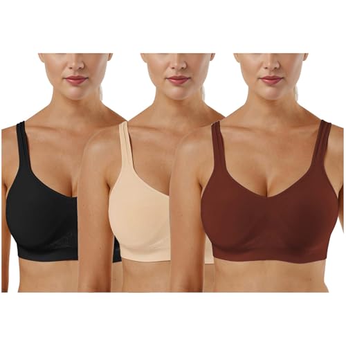 CSKJ Sport BH Damen Ohne Bügel Bustier BH Set Rückenfrei Push Up BH Große Brüste Starker Halt von CSKJ