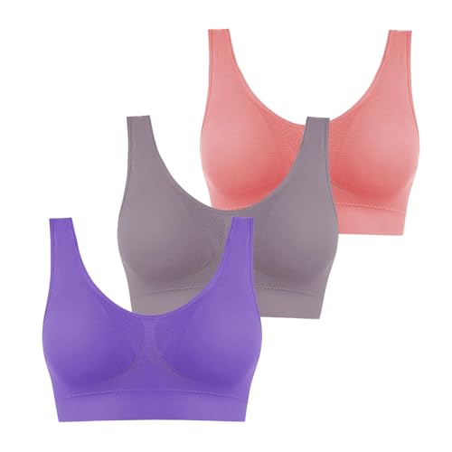 CSKJ Sport BH Klassische Frauen Büstenhalter Ohne Bügel Ringerrücken Sports Bras Fuer Yoga Fitness Training von CSKJ