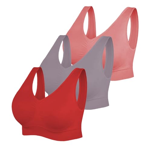 CSKJ Sport BH Klassische Frauen Büstenhalter Ohne Bügel Ringerrücken Sports Bras Fuer Yoga Fitness Training von CSKJ