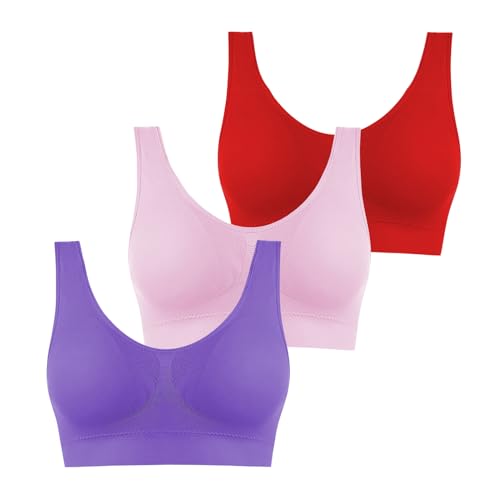 CSKJ Sport BH Klassische Frauen Büstenhalter Ohne Bügel Ringerrücken Sports Bras Fuer Yoga Fitness Training von CSKJ