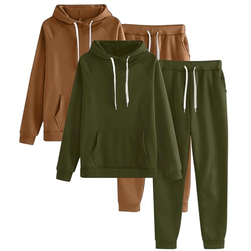 CSKJ Trainingsanzug Damen Pullover Sweatshirt und Jogginghose Warm Vlies Kleidungsset von CSKJ