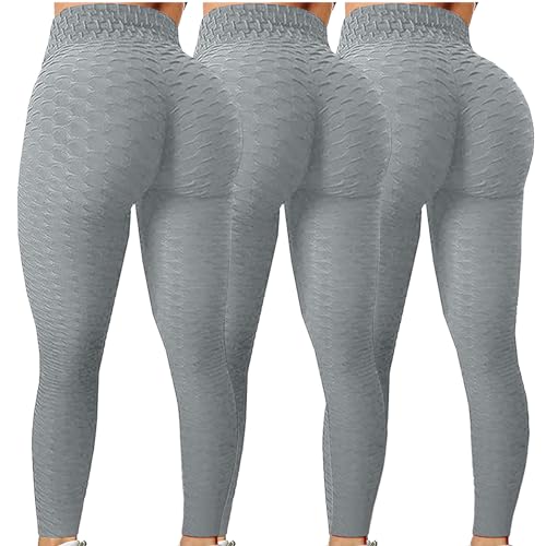 CSKJ Umstandshose Tik Tok Damen Sport Leggings High Waist Push Up Boom Booty Leggings mit Bauchkontrolle, Lange Sporthose Fitnesshose Yoga Leggings für Damen Mädchen von CSKJ