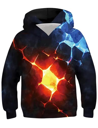 CSKJ Unisex Kinder Hoodie 3D Lustig GedrucKt Kapuzenpullover Langarm Pullover Hoodies Sweatshirt für Jungen Mädchen mit Tasche Alter 6-16 von CSKJ