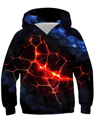 CSKJ Unisex Kinder Hoodie 3D Lustig GedrucKt Kapuzenpullover Langarm Pullover Hoodies Sweatshirt für Jungen Mädchen mit Tasche Alter 6-16 von CSKJ