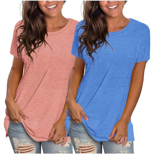 Damen T-Shirt Baumwolle Kurzarm Basic Sommer Rundhals T-Shirts Oberteile Top Bluse 3er Pack Damen T-Shirt Baumwolle Kurzarm Basic Sommer Rundhals T-Shirts Oberteile Top Bluse 3er Pack von CSKJ