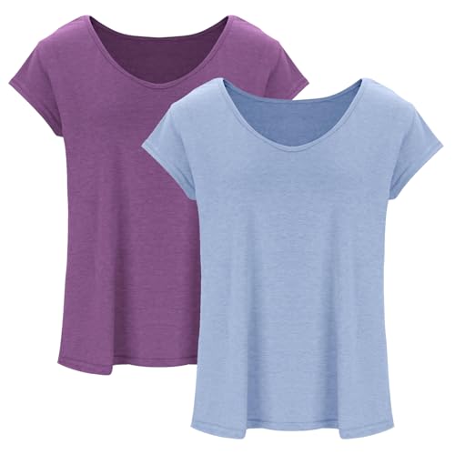 Damen T-Shirt Baumwolle Kurzarm Basic Sommer Rundhals T-Shirts Oberteile Top Bluse 3er Pack Damen T-Shirt Baumwolle Kurzarm Basic Sommer Rundhals T-Shirts Oberteile Top Bluse 3er Pack von CSKJ
