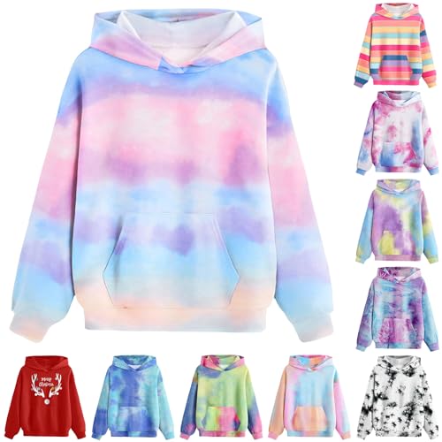 Hoodie Mädchen Kapuzenpullover mit Taschen Casual Sweatshirt mit Kapuze Kinder Kleidung Kuschel Hoodie Pullover Sweatshirt Langarmshirts für 2-14 Jahre Alt von CSKJ