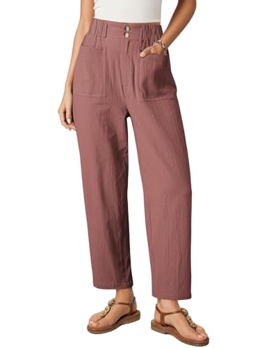 Jogginghose Damen Casual Einfarbige Sporthose Lang Atmungsaktiv Freizeithose Elastische Taille Sweatpants Knopf Sport Freizeit Hose High Waist Y2k Pants mit Tasche von CSKJ