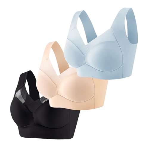 Klassische BHS Damen Ohne Bügel Sport BH Schlaf Bustier Tops Spitze Bralette Bügelloser T Shirt Schalen Push Up BHS Bralette Bequem Weicher Seamless Yoga BH Gepolstert Atmungsaktiver und Leichter von CSKJ