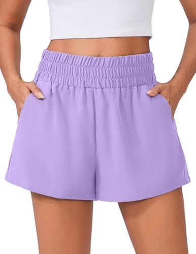 Shorts Damen Sommer Mode Sporthose Casual Einfarbig Kruz Hose mit Taschen High Waist Sportshorts Lässig Schnell Trocken Shorts für Frauen von CSKJ
