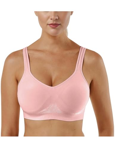 Sport BH Damen Ohne Bügel Bustier Rückenfrei Sportunterwäsche BH Set Push Up BH Große Brüste Starker Halt 1er 2er 3er Pack Klassische Schlaf BHS Bügelloser BH Gepolstert Bequemer Nahtlose Unterwäsche von CSKJ