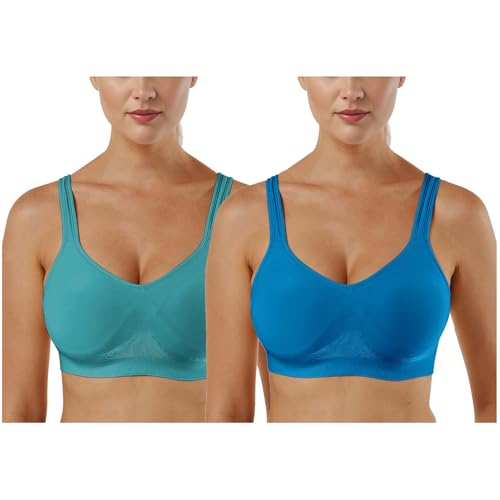 Sport BH Damen Ohne Bügel Bustier Rückenfrei Sportunterwäsche BH Set Push Up BH Große Brüste Starker Halt 1er 2er 3er Pack Klassische Schlaf BHS Bügelloser BH Gepolstert Bequemer Nahtlose Unterwäsche von CSKJ