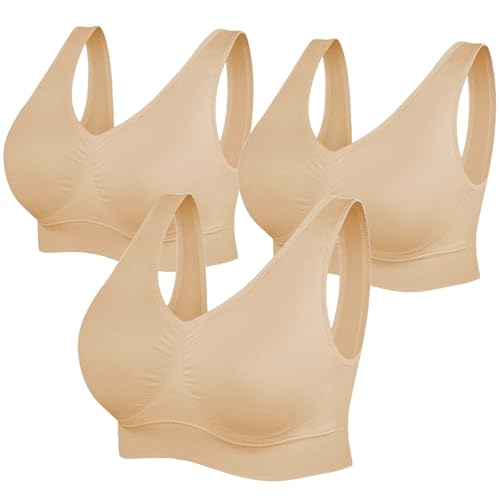Sport BH Damen Push up Sports Bra Ohne Bügel Sport BH Rückenfrei mit Breiten Trägern für Besseren Halt und Unterstützung von CSKJ