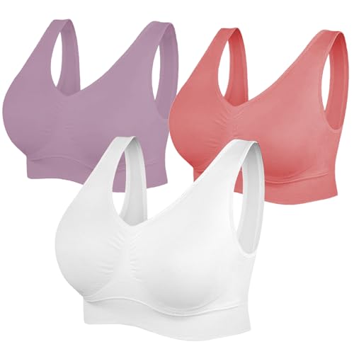 Sport BH Damen Push up Sports Bra Ohne Bügel Sport BH Rückenfrei mit Breiten Trägern für Besseren Halt und Unterstützung von CSKJ