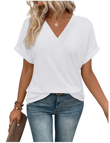 T-Shirt Damen Sommer Flügelärmeln Tank Top Basic Armelloses Oberteil Freizeit Lassig von CSKJ