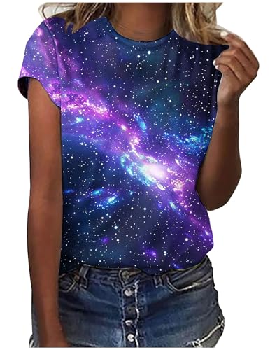 Tshirt Damen Einfarbig Bluse Kurzarm Rundhalsausschnitt T-Shirt Locker Frauen Oberteile Sommer Alltag Crop Top Sport T-Shirts Teenager Mädchen Kleidung Y2k Sommerkleidung Damen von CSKJ