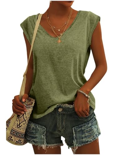 Tshirt Damen Elegant V Ausschnitt T-Shirt Weiss Bluse Kurzarm Shirt Sportshirt Locker Frauen Schwarz Grau Oberteile Sommer Alltag Basic Top Teenager Mädchen Kleidung Tuniken Blusen von CSKJ