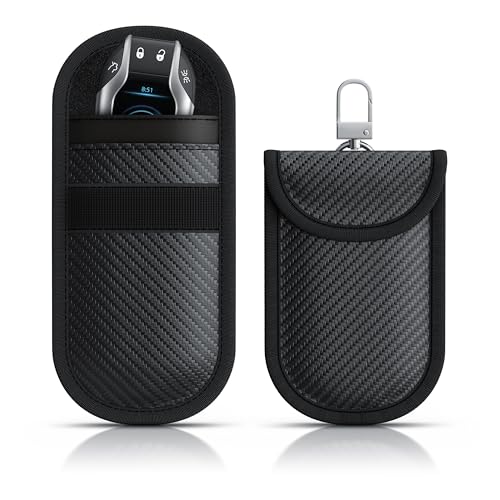 CSL - Keyless Go Schutz - 2X RFID Schlüsseltaschen – Schutz für Autoschlüssel RFID-Karten NFC Kreditkarten EC-Karten Personalausweis – Schlüssel Etui Hülle – Karabinerbefestigung – schwarz CSL - Keyless Go Schutz - 2X RFID Schlüsseltaschen – Schutz für Autoschlüssel RFID-Karten NFC Kreditkarten EC-Karten Personalausweis – Schlüssel Etui Hülle – Karabinerbefestigung – schwarz von CSL-Computer