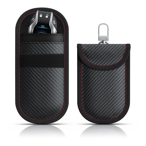 CSL - Keyless Go Schutz - 2X RFID Schlüsseltaschen – Schutz für Autoschlüssel RFID-Karten NFC Kreditkarten EC-Karten Personalausweis – Schlüssel Etui Hülle – Karabinerbefestigung – schwarz CSL - Keyless Go Schutz - 2X RFID Schlüsseltaschen – Schutz für Autoschlüssel RFID-Karten NFC Kreditkarten EC-Karten Personalausweis – Schlüssel Etui Hülle – Karabinerbefestigung – schwarz von CSL-Computer
