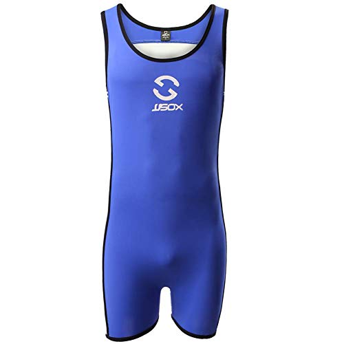 CSMARTE Herren Jockstrap Gymnastikanzug Unterwäsche Jumpsuits Wrestling Singlet Bodysuit Bademode Blau XL, blau von CSMARTE