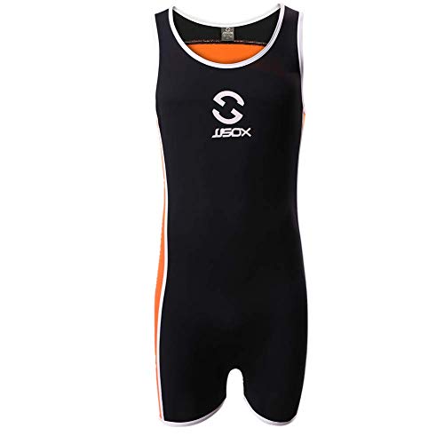 CSMARTE Herren Jockstrap Leotard Unterwäsche Jumpsuits Wrestling Singlet Bodysuit Bademode, Schwarz , L von CSMARTE