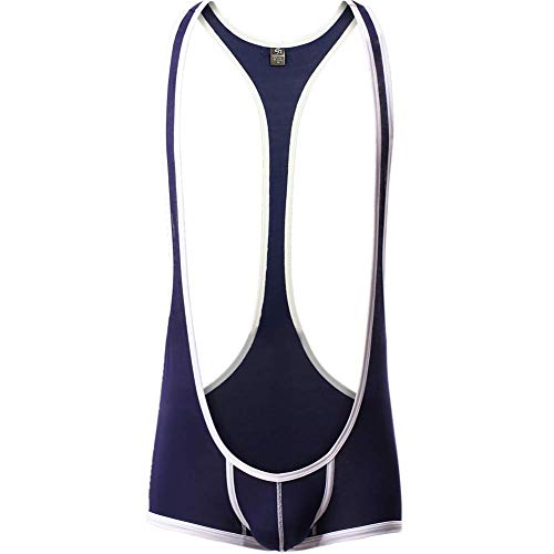 CSMARTE Herren Unterwäsche Singlet Bodysuit Funktional Sport Body Shaper Abnehmen Elastisch Sculpting Underwear Tank Top, blau, M von CSMARTE