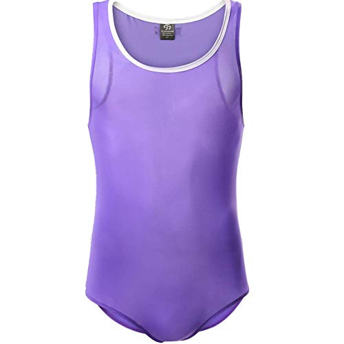 CSMARTE Unterwäsche für Herren, Sportswear Shapers, sexy Bodysuit Tight Suit Bikini Einteiler Singlet, violett, M von CSMARTE