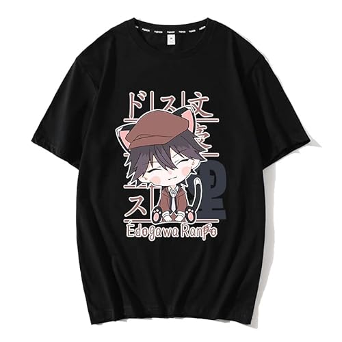 Bungo Stray Dogs T-Shirt, niedliche Anime-Cartoon-Figuren, Dazai Osamu Nakahara Chuuya, bedrucktes Kurzarm-T-Shirt für Jugendliche, Männer und Frauen von CSOCKS