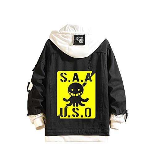 CSOCKS Assassination Classroom Jeansjacke Korosensei Cosplay Kapuzen-Sweatshirt Männer Frauen Mode Lässige Jeansjacke Mantel von CSOCKS